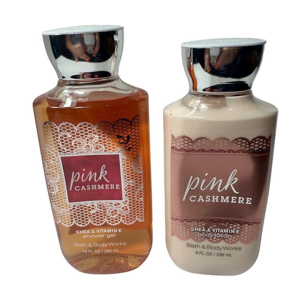 Bath & Body Works Pink Cashmere Shower Gel 10 oz Body Lotion 8 oz Set Retired - Picture 1 of 13